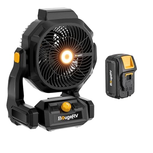 BougeRV AC/DC Portable Cordless Fan w/ 18V 144Wh Rechargeable Battery & LED Light $69.29 + Free Shipping
