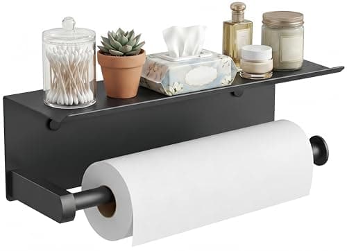 Prime Members: FORIOUS Stainless Steel Paper Towel Holder w/ Storage Shelf (Matte Black or Silver) $13.85 + Free Shipping
