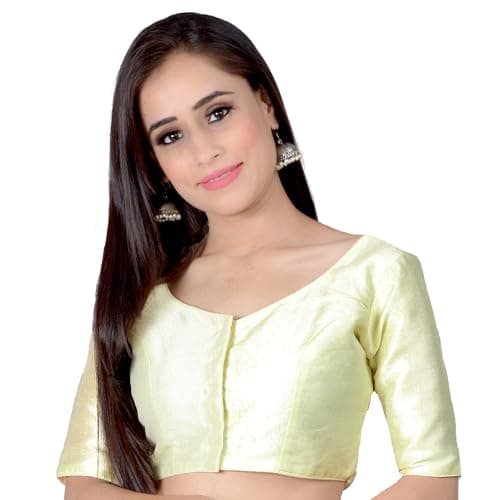 Chandrakala Casual Blouses for Women Sarees,Readymade Cream,Small (B215CRE2)
