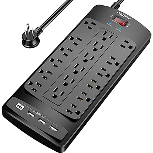 18-Outlet Surge Protector Power Strip w/ 4 USB Ports & 6' Flat Plug Extension Cord $17.95 + Free Shipping w/ Prime or on $35+