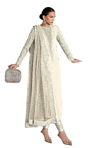 STELLACOUTURE women's ready to wear embroidered plus size eid festival pakistani salwar kameez suit for women 1026-O (44, Yellow)