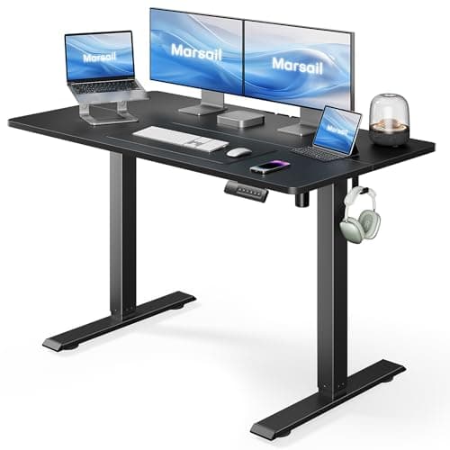 Marsail Standing Desk, Adjusta...e Hook, Cable Organizer, Black