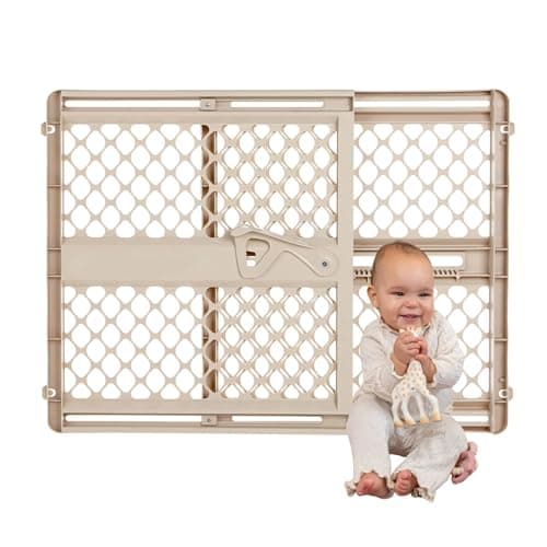 Toddleroo by North States - Supergate Ergo Baby Gate: Plastic Baby Gate for Stairs & Doorways - Adjustable Indoor Safety Gate - Made in USA - 26 to 42 Inches Wide - 26 Inches Tall - Sand