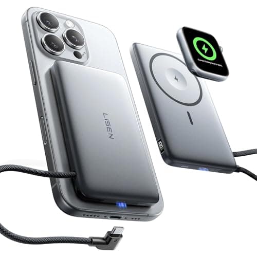 10,000mAh LISEN CardMag Magnetic Power Bank for iPhone & Apple Watch $23 & More