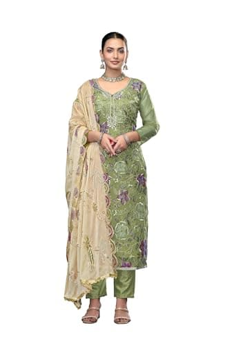GJ Fashion Stiched Designer Indian Style Embroidered Churidar Palazzo Salwar Suit For Women Party Ocasional Wear