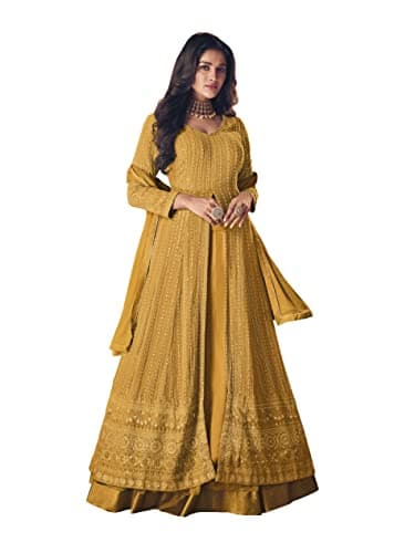 Shriva Fashion Women's Ready to wear indian newest arrival salwar suit for women with dupatta (2283-O) (US, Alpha, X-Large, Regular, Regular, Yellow)