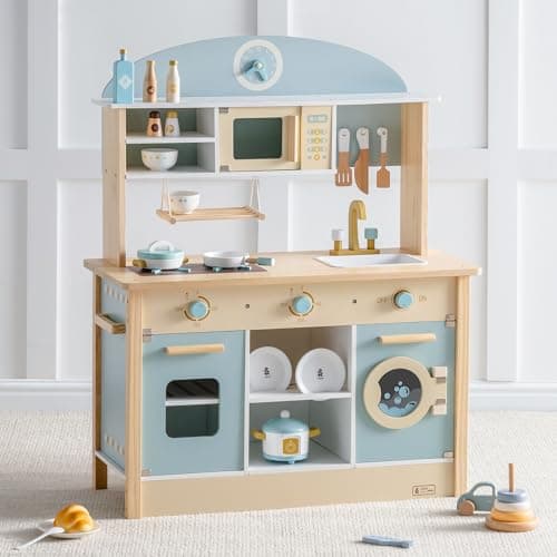 ROBUD Wooden Play Kitchen Set ...en Gift for Boys Girls, Age 3+