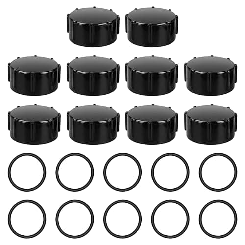 10 Pack 3/4" Polymer Hose End Caps, for Male Garden Hose Fittings & Valves, Durable Black