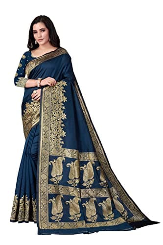 Vedant Vastram Women's Designer Banarasi & Kanjeevaram Silk Saree for Women (Meera Morpich)