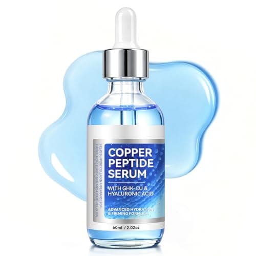 Copper Peptide Facial Serum Infused with GHK-Cu & Hyaluronic Acid for Revitalized, Firmer-Looking Skin, Helps Smooth the Look of Fine Lines and Wrinkles - 2 fl oz
