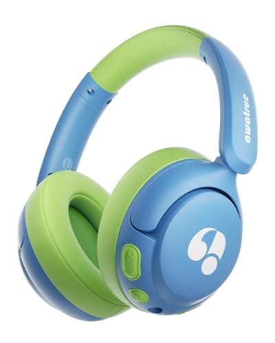 awatrue Kids Bluetooth Headphones, 85dB Volume Limiter, Blue Green HK02