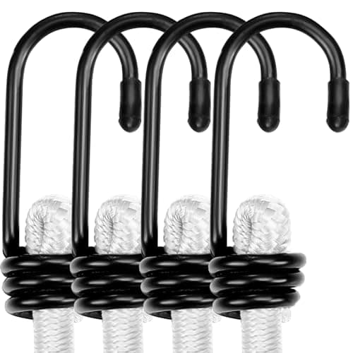 WORKPRO 24" Bungee Cords with Hooks, 4 Pack Heavy Duty Outdoor Bungee Strap