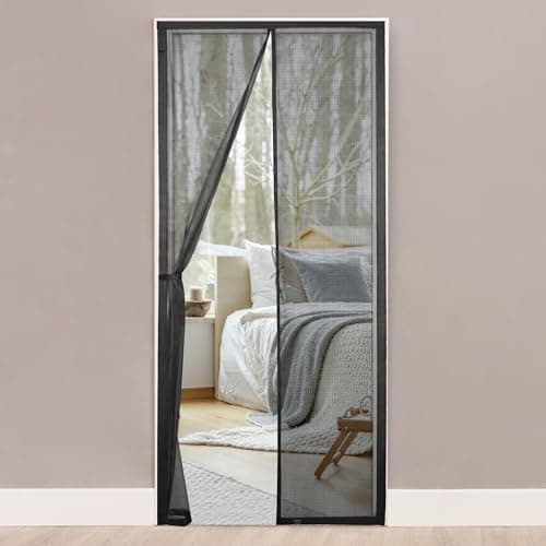 Magnetic Screen Door, 39" x 81" Auto Closure Mesh Curtain, Heavy-Duty Windproof Bug Screen, Pet & Kid Friendly, Fits Front/Sliding/Patio Door, Black