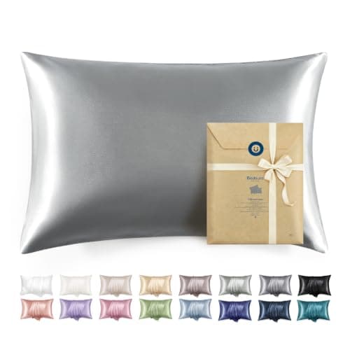 Bedsure Satin Pillowcase with Zipper,King Pillow Cases Set of 2