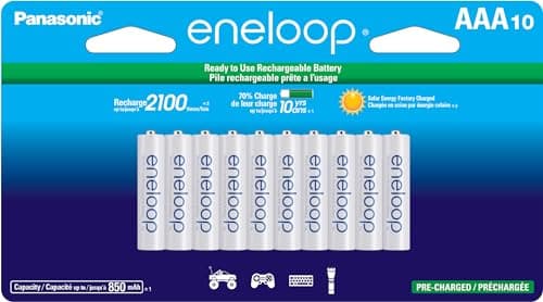 10-Ct Panasonic Eneloop AAA 850mAh Ni-MH Pre-Charged Rechargeable Batteries $18.80