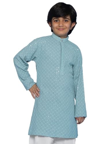 AJ DEZINES Kids Indian Ethnic Wear Chikankari Kurta For Boys|Boys Indian Outfit|Traditional Festive|Kurta For Kid Boy-PB14