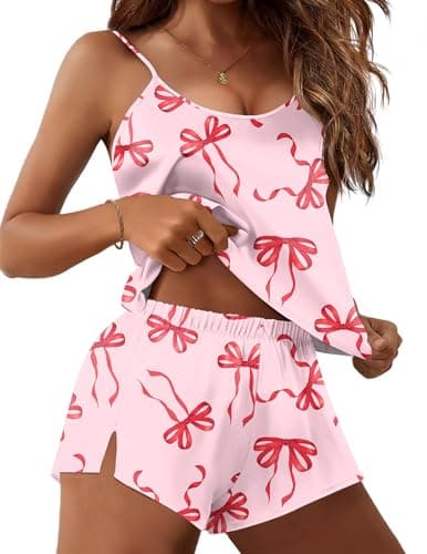 Prime Members: 2-Pc Ekouaer Satin Cami Top & Shorts Pajama Set (Various) $9 + Free S&H