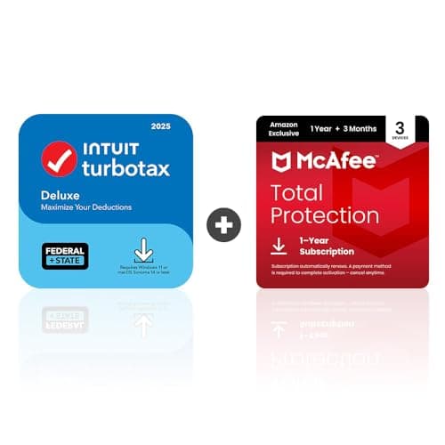 TurboTax Desktop Deluxe 2025 T...are with Scam Detector and VPN