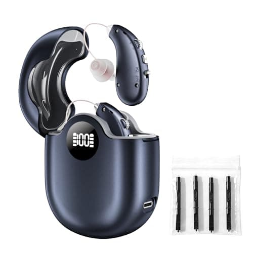 Villear OTC Hearing Aids for Seniors for Hearing Loss 16-Channel Digital Chip for Clear Speech, Intelligent Noise Reduction & Anti-Howling, Invisible Comfortable 80Hrs Rechargeable Hearing Aid