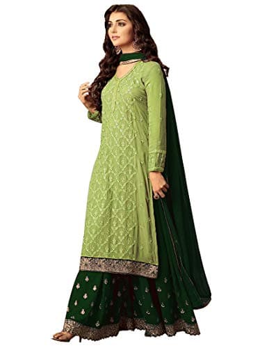 Ziya Ethnic wear Party Wear wedding wear Palazzo Set Salwar kameez For Women 47001 (Light Green, XL-44)