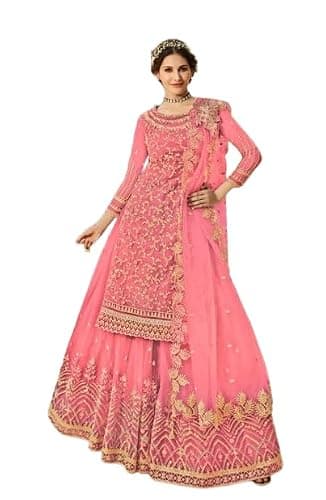 Nimbark Ready to Wear Women's Indian Pakistani Palazzo Style Party Wear Bridal Embroidered Designer Salwar Suit With Dupatta