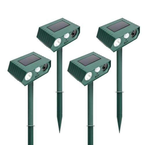 Cat Repellent Outdoor Solar Animal Repeller Motion Activated Deer Repellent Device Humane Dog Racoon Squirrel Deterrent for Garden Yard Farm Waterproof