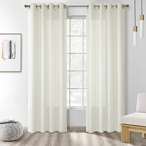 Loft Living Rhythm Lined Gromm...tain Panel 104" x 63" in Ivory
