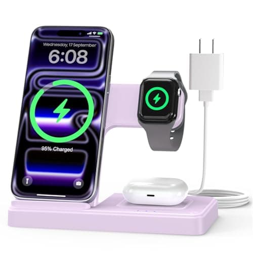 GETPALS 3-in-1 Wireless Charger Stand for iPhone, Apple Watch & AirPods $12