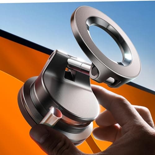 LISEN MagSafe Magnetic Adjustable Suction Cup Phone Mount (Black) $10
