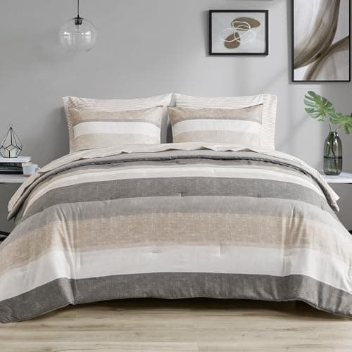 Madison Park Essentials King C...Shams, King Taupe/Grey 7 Piece