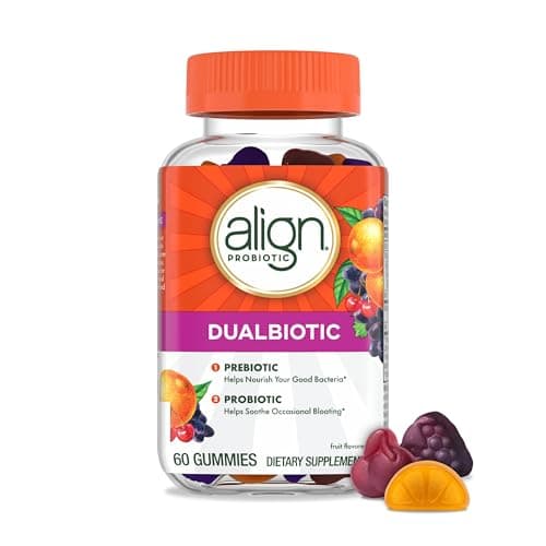 Align Dualbiotic, Prebiotics a... Flavors, 60 Probiotic Gummies