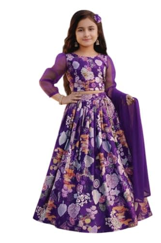 REVENANT Girls Indian Ethnic Wear Lehenga Choli for Kids wear for women. (purpal, 12-13 years)