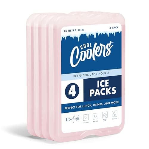 Cool Coolers by Fit & Fresh XL...ler Ice Packs, Light Pink, 4Pk