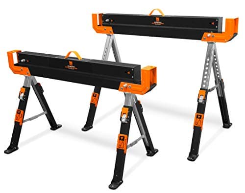 WEN Steel Saw Horse Set, 1300-... Adjustable, Two Pack (WA1302)
