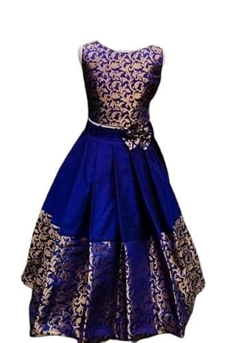Brocade Girls Lehenga Choli Indian Kids Ethnic Dress, Girls Party Wear Chaniya Choli ghagra Choli for her silk skirt Girl Party Wear (1-2 Years)