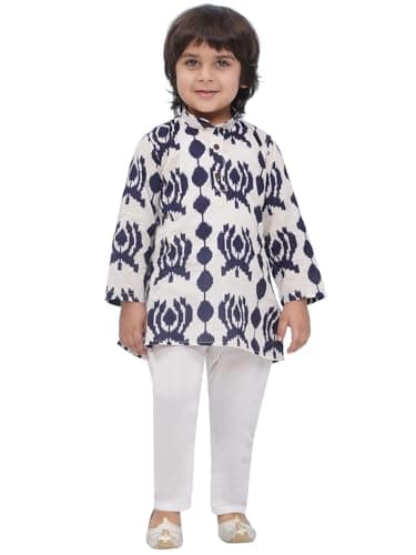 AJ DEZINES Boys Indian Ethnic Wear Bollywood Style Dark Blue Kurta Pyjama for Kids Diwali Outfit (DUP_1267-DARKBLUE-10)