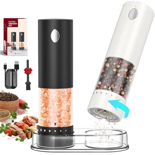 Circle Joy Rechargeable Electric Salt & Pepper Grinder Set with Base $11.99 + Free Shipping w/ Prime or on $35+