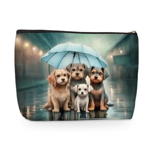 Cute Dog Makeup Bag, Dog Gifts Travel Makeup Case Cosmetic Bags for Women, Portable Pouch Purse Travel Essentials Toiletries Accessories, Christmas Birthday Gifts for Women