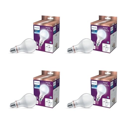Philips Smart 100W A21 Daylight LED Bulb 4-Pack - E26- Indoor - Connects to Your Existing Wi-Fi - Control with Voice or App - Powered by WiZ Connected