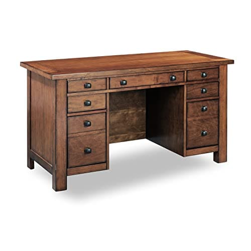 Homestyles Tahoe Aged Maple Executive Pedestal Desk
