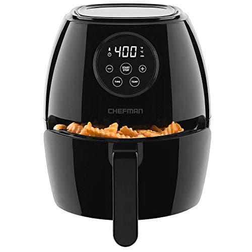 CHEFMAN Small Air Fryer Health...PA-Free, Glossy Black, 3.5 Qt.