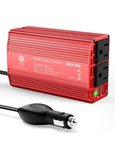 BESTEK Power Inverter DC 12V to AC 110V 300W Car Plug Adapter Outlet w/ 4.8A Dual USB Fast Charging Ports $19.49 + FS w/ Prime