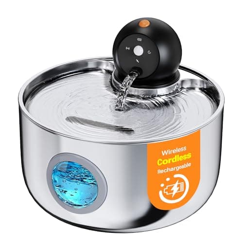 Wireless Cat Water Fountain Cordless: Battery Operated Cat Fountains