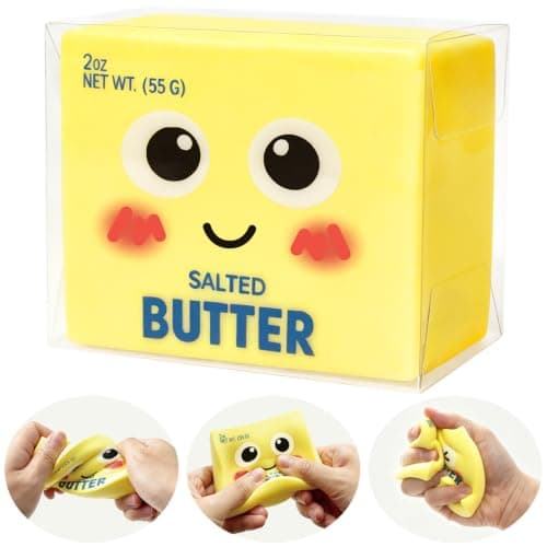 CKXMHM New Upgraded Smile Face Butter Squishy Toys, Slow Rebound Dumpling Squishy, Soft Stretchy Sensory Squeeze Toys, Stress Relief Fidget Toys, Office Desk Toys & Daily Leisure Gifts (Smiley)