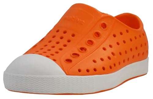 Native Shoes Unisex-Kids Jefferson Sneakers, Sunset Orange/Shell White, 1 Little Kid