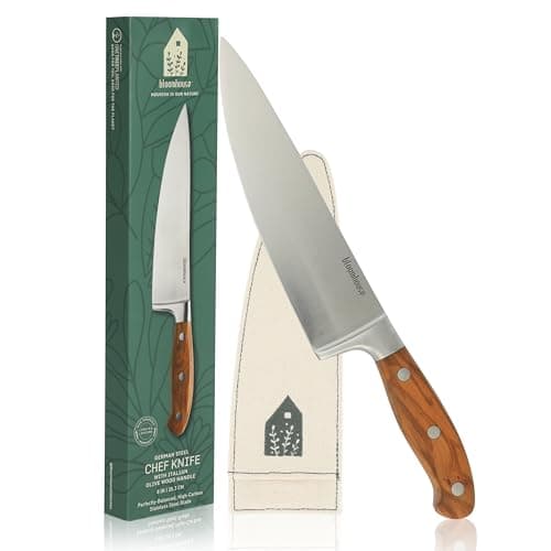$21.52* | 8'' Bloomhouse Full Tang German Stainless Steel Chef's Knife w/ Olive Wood Handle at Amazon