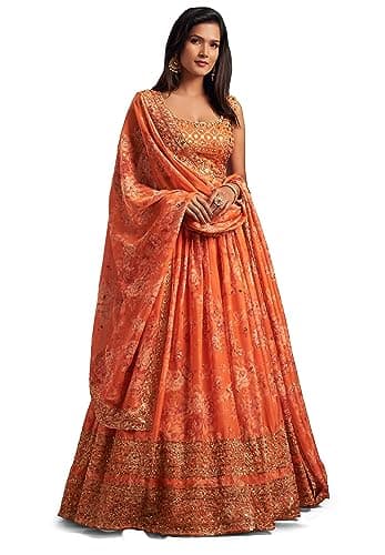 Chitram Women's Ready to Wear Indian Lehenga Choli Set | Embroidered Bridal Wedding Outfit with Dupatta | Traditional Ethnic Wear for Party & Festival