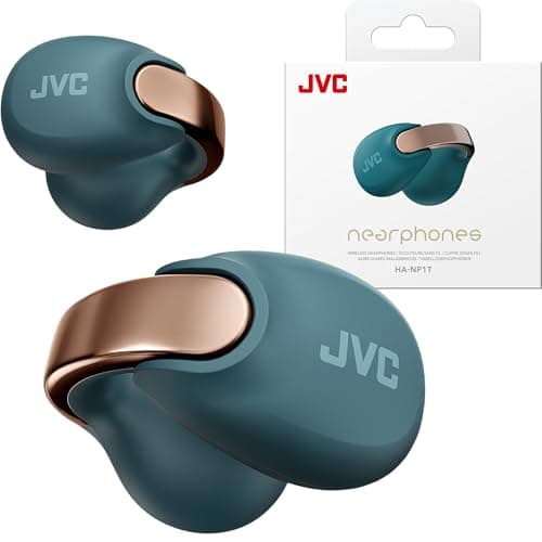 JVC Nearphones HANP1TA Open Ea...Wireless Headphones, Teal Blue