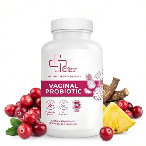 Vaginal Probiotic for Women – 7 Billion CFU Lactobacillus Blend + Prebiotic Inulin, Cranberry & Pineapple – Vaginal pH & Microbiome Support – Daily Women’s Probiotics – 30 Veg Capsules