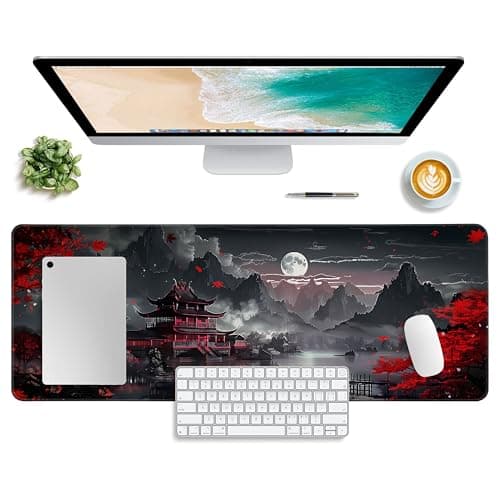 Mouse Pad Desk Mat XL Mouse Pad Gaming Keyboard Mat Office Desk Decor Accessories (Full Moon)